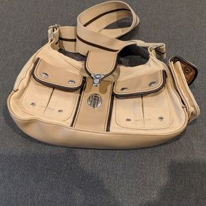 BOGO Tan Shoulder Bag 10.5"L x 5"H x 3"W